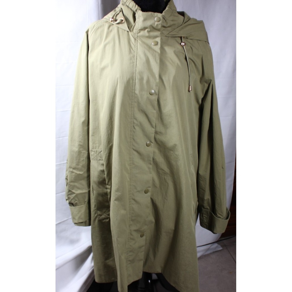Frandsen Denmark Hooded Green Rain Jacket Plus size 24 (3X)